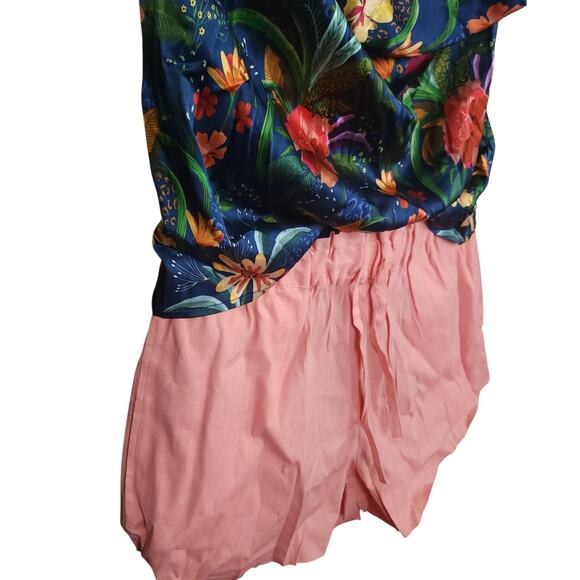 SHORE‎ Tropical Cowl Neck Sleeveless Top Linen Shorts SET sz XS NWT MSRP $236 - Picture 5 of 7